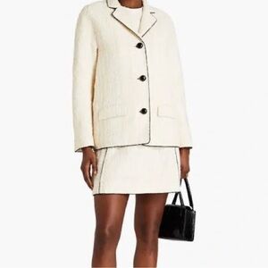 Tory Burch Cream Textured Button-Front Blazer Jacket